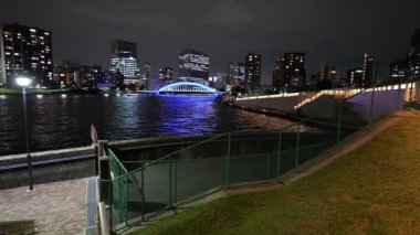 Etchujima Park Gece Manzarası, Japonya Tokyo Eylül 2025