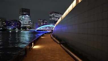 Eitai Park Gece Manzarası, Japonya Tokyo Eylül 2025