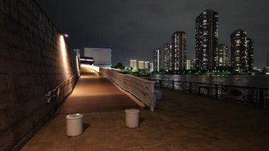 Eitai Park Gece Manzarası, Japonya Tokyo Eylül 2025