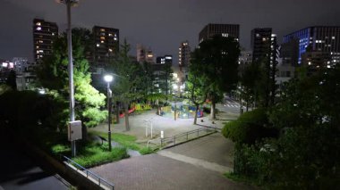 Eitai Park Gece Manzarası, Japonya Tokyo Eylül 2025