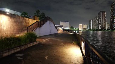 Eitai Park Gece Manzarası, Japonya Tokyo Eylül 2025