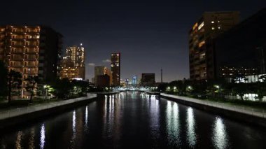 Onagigawa Nehri, Japonya Tokyo Gece Manzarası Temmuz 2025