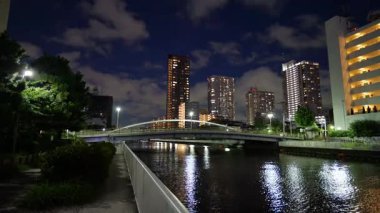 Onagigawa Nehri, Japonya Tokyo Gece Manzarası Temmuz 2025