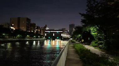 Onagigawa Nehri, Japonya Tokyo Gece Manzarası Temmuz 2025