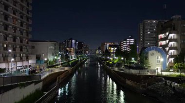 Onagigawa Nehri, Japonya Tokyo Gece Manzarası Temmuz 2025