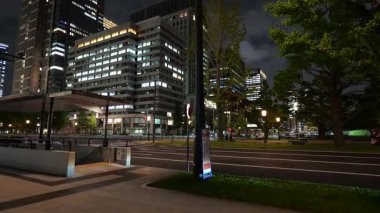 Japonya İmparatorluk Sarayı Gece Manzarası Tokyo 2025