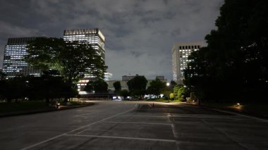 Japonya İmparatorluk Sarayı Gece Manzarası Tokyo 2025