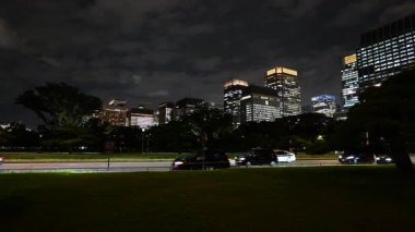 Japonya İmparatorluk Sarayı Gece Manzarası Tokyo 2025