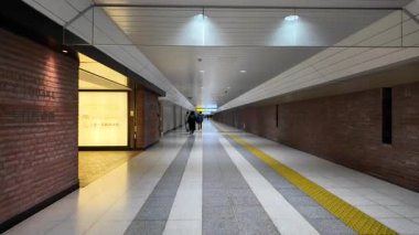 Tokyo İstasyonu Yaesu geçidinde yürüyen video altgeçidi