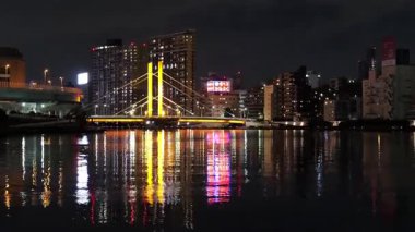 Shinohashi Köprüsü Gece Manzarası, Japonya Tokyo Ocak 2025