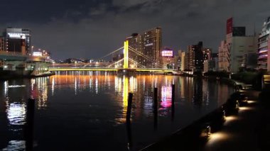 Shinohashi Köprüsü Gece Manzarası, Japonya Tokyo Ocak 2025