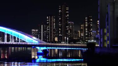 Eitai Köprüsü Gece Manzarası, Japonya Tokyo Ocak 2025