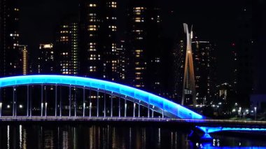 Eitai Köprüsü Gece Manzarası, Japonya Tokyo Ocak 2025