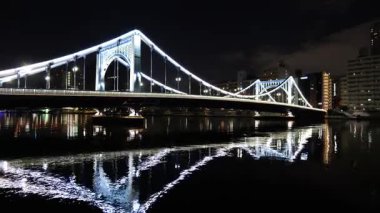 Kiyosu Köprüsü Gece Manzarası, Japonya Tokyo Ocak 2025