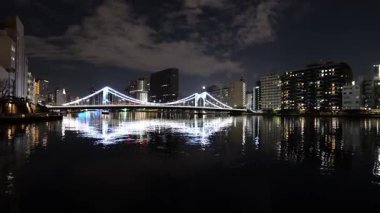 Kiyosu Köprüsü Gece Manzarası, Japonya Tokyo Ocak 2025