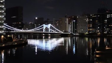 Kiyosu Köprüsü Gece Manzarası, Japonya Tokyo Ocak 2025