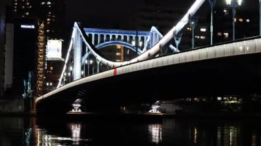 Kiyosu Köprüsü Gece Manzarası, Japonya Tokyo Ocak 2025