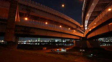 Japonya 'daki Horikiri Kavşağı Tokyo Gece Manzarası 2024