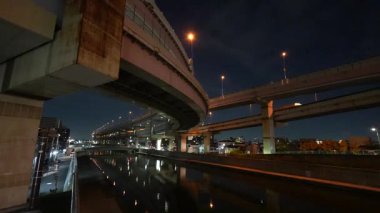 Japonya 'daki Kosuge Kavşağı Tokyo Gece Manzarası 2024