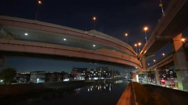 Japonya 'daki Kosuge Kavşağı Tokyo Gece Manzarası 2024