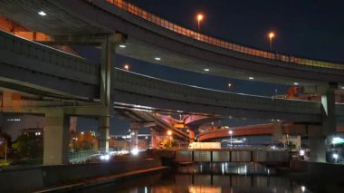 Japonya 'daki Kosuge Kavşağı Tokyo Gece Manzarası 2024