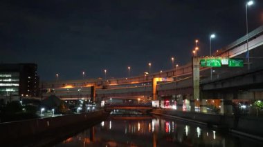 Japonya 'daki Kosuge Kavşağı Tokyo Gece Manzarası 2024