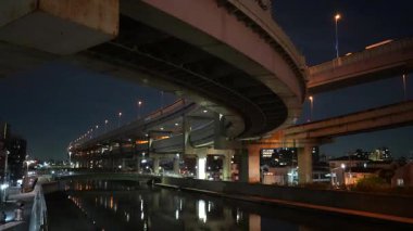 Japonya 'daki Kosuge Kavşağı Tokyo Gece Manzarası 2024