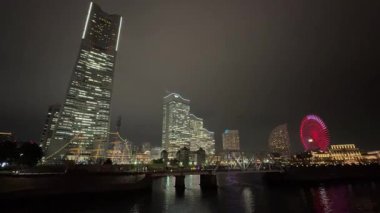 Yokohama Minato Mirai, Japon Gece Manzarası 2023