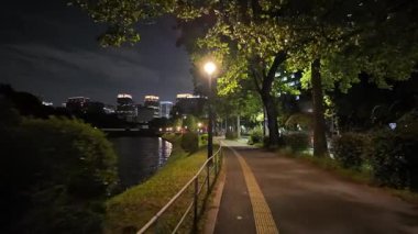 Japonya İmparatorluk Sarayı Gece Yarışı Görünümü 