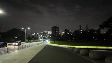 Japonya İmparatorluk Sarayı Gece Yarışı Görünümü 