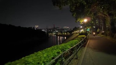 Japonya İmparatorluk Sarayı Gece Yarışı Görünümü 