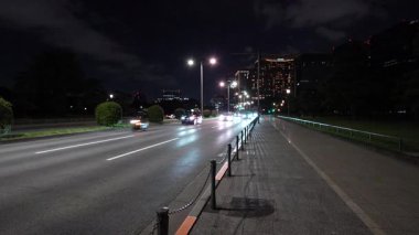 Japonya İmparatorluk Sarayı Gece Manzarası Tokyo 2023