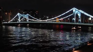Sumida Nehri Gece Manzarası, Tokyo Japonya Eylül 2024