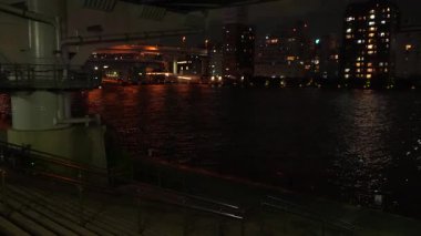 Sumida Nehri Gece Manzarası, Tokyo Japonya Eylül 2024