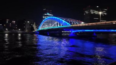 Sumida Nehri Gecesi, Tokyo Japonya Ocak 2024