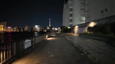 Sumida Nehri Gecesi, Tokyo Japonya Ocak 2024