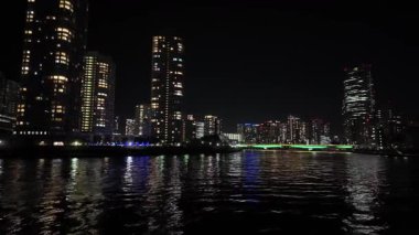 Sumida Nehri Gecesi, Tokyo Japonya Ocak 2024
