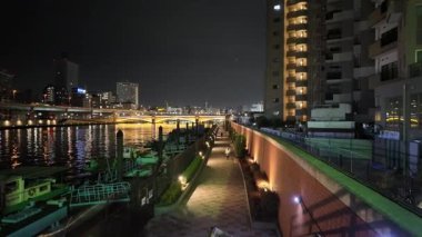 Sumida Nehri Gecesi, Tokyo Japonya Ocak 2024