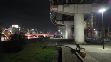 Sumida Nehri Gecesi, Tokyo Japonya Ocak 2024