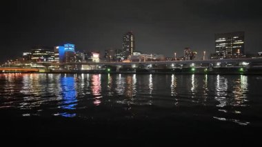 Sumida Nehri Gecesi, Tokyo Japonya Ocak 2024