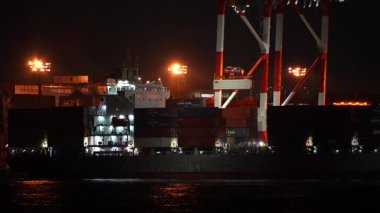 Tokyo konteynır terminali gece görünümü 2024
