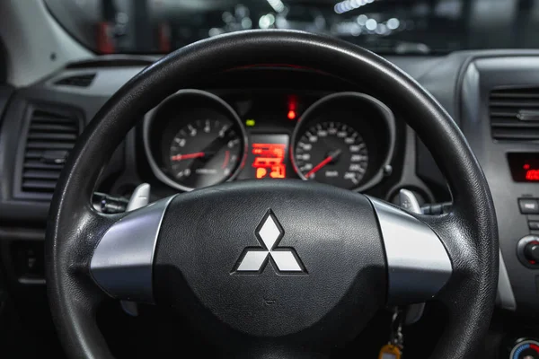 Novosibirsk Rússia Outubro 2020 Mitsubishi Asx Detalhes Cabine Interior Cockpit — Fotografia de Stock