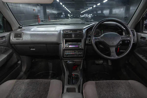 Novosibirsk Rusya Ekim 2020 Toyota Carina Dark Car Interior Direksiyon — Stok fotoğraf