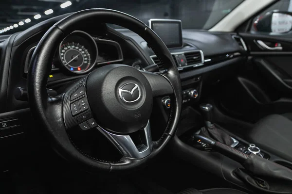 Novosibirsk Rusland Oktober 2020 Mazda Details Cockpit Interieur Cabine Snelheidsmeter — Stockfoto