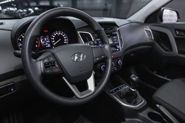 Novosibirsk Rússia Outubro 2020 Hyundai Creta Detalhes Cabine Interior Cockpit — Fotografia de Stock