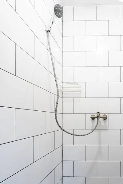 Bathroom Traditional Style White Walls Minimalist Shower Room — Stock Photo, Image