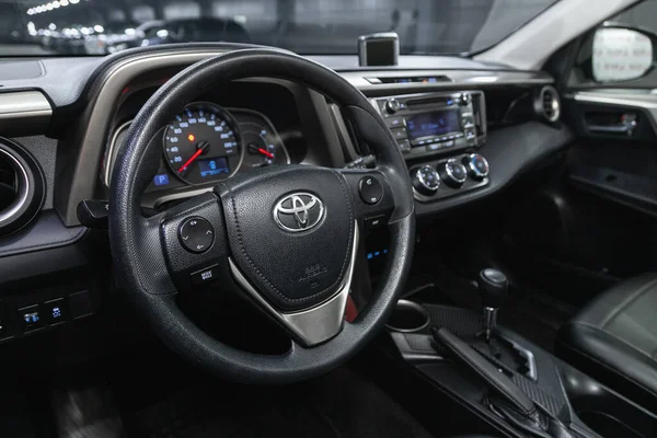 Novosibirsk Rússia Outubro 2020 Toyota Rav Detalhes Cabine Interior Cockpit — Fotografia de Stock