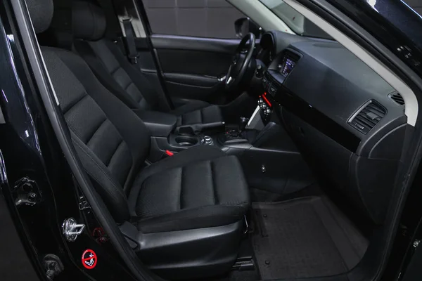 Novosibirsk Russia October 2020 Mazda Prestige Car Interior Dashboard Steering — Stock Photo, Image