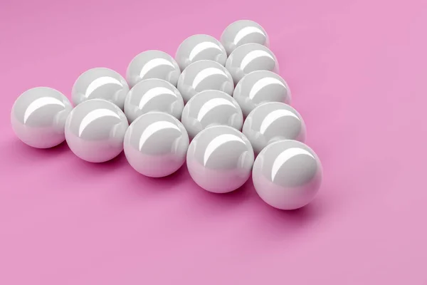 Illustratie Van Witte Biljartballen Een Roze Achtergrond Toebehoren Voor Biljart — Stockfoto