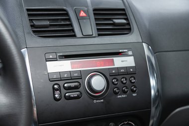 Novosibirsk, Russia  November 16, 2020: Suzuki X4,auto interior, car stereo audio system front panel